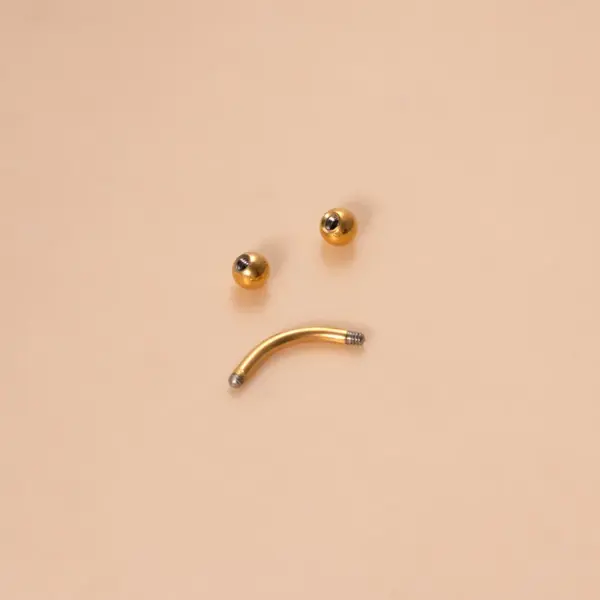 Classic Style Ball Pure Titanium Plating 18k Gold Plated Lip Stud Eyebrow Nails Ear Studs