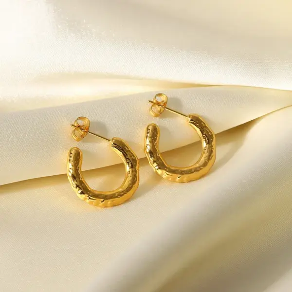Wholesale Fashion Geometric Plating 304 Stainless Steel No Inlaid PVD Coated Earrings