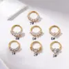 1 Piece Nose Rings & Studs Retro Leaf Water Droplets Pure Titanium Inlaid Zircon Nose Pin
