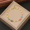 Wholesale Stainless Steel 18K Gold Plated Commute Enamel Heart Shape Eye Bracelets