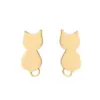 Wholesale PVD Coated 18K Gold Real Gold Plated Cat 304 Stainless Steel Fashion Waterproof Non Tarnish Ear Studs