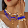 Wholesale Cross-border Bohemian Color Rice Beads Rope Necklace Bracelet suit Beach Wind Starfish Bracelet 12-piece Set