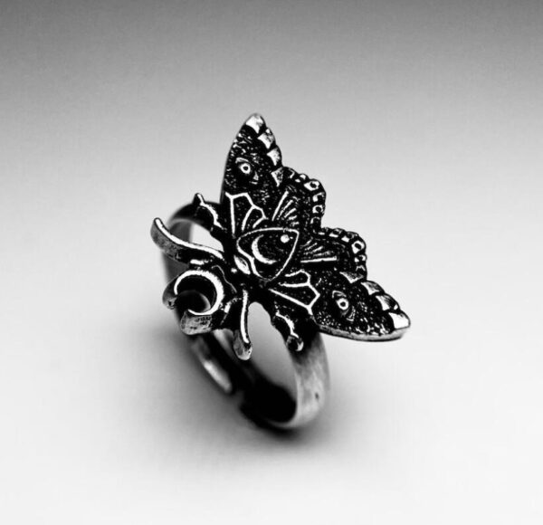 Wholesale AliExpress Europe and the United States new vintage personality moth moon phase opening ring exaggerated beetle punk ring