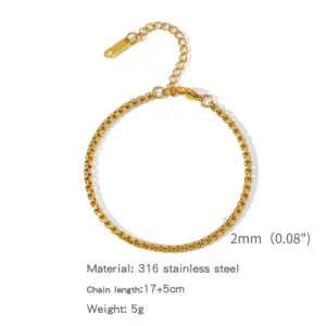 Zhslg09 (Square Pearl Bracelet) / 18K Vacuum Vapor Plating