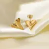 PVD Coated Real Gold Plated Heart Stainless Steel Waterproof Non Tarnish Earrings