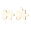 Wholesale PVD Coated 18K Gold Real Gold Plated Jigsaw 304 Stainless Steel Fashion Korean Style Waterproof Non Tarnish Ear Studs