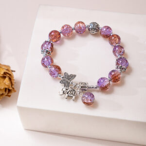Auspicious elephant butterfly red ice crack bracelet