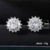 Wholesale Simple Style Flower Copper Inlay Zircon Ear Studs 1 Pair