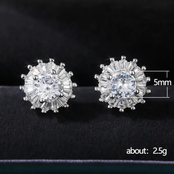 Wholesale Simple Style Flower Copper Inlay Zircon Ear Studs 1 Pair