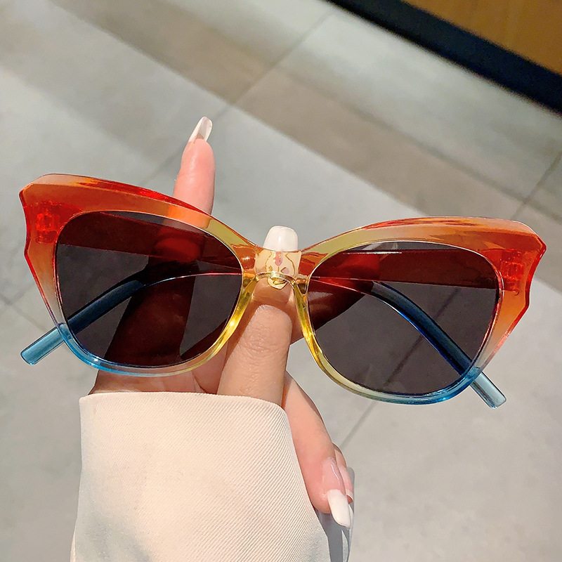 Wholesale Sunglasses Women's 2024 New Anti-ultraviolet Plain Look Slimming High-end Sense European and American Personalized Patchwork Sunglasses