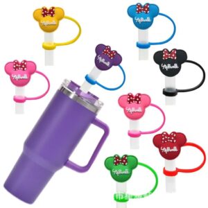 Wholesale Cute Minnie cartoon straw cap 8/10mm creative personality water cup straw plug straw dust cover in stock