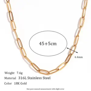 4.4mm Clip Chain-Gold Necklace