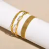 PVD Coated Real Gold Plated Geometric 201 Stainless Steel Simple Style Waterproof Non Tarnish 201 Stainless Steel Bracelets