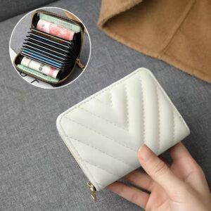 White [11 card slots] v stripe / 11*7.5*2cm