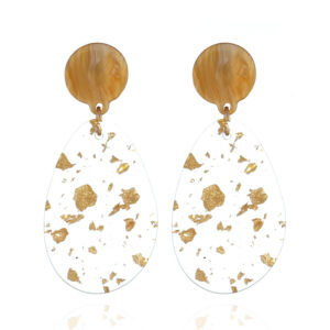 Wholesale Cross-border acrylic plate stud earrings acetate leopard print water drop transparent exaggerated earrings European and American bohemian earrings for women