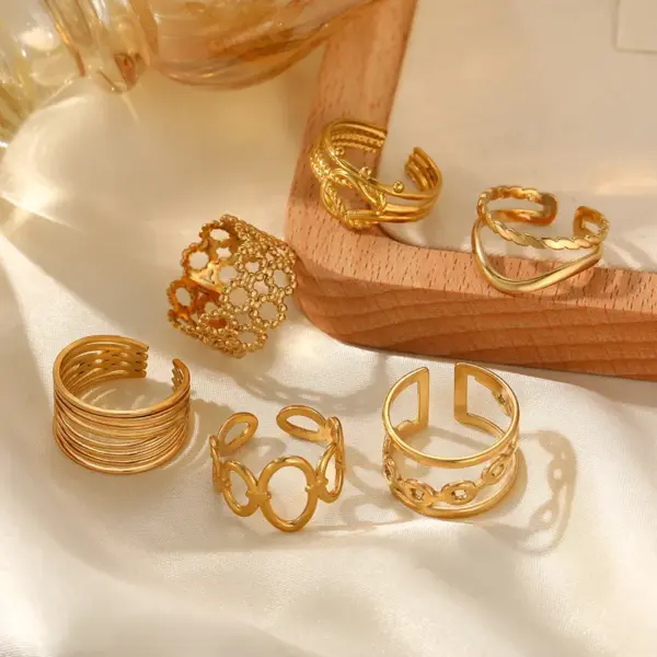 Wholesale Jewelry Simple Style Classic Style Solid Color 304 Stainless Steel Plating Rings