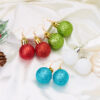 Wholesale European and American cross-border new round ball fashion Christmas bulb earrings colorful Christmas earrings ear hook earrings female