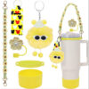 Wholesale Stanley Cup Pendant Small Coal Ball Elf Plush Pendant Ins Net Red Butterfly Straw Cap Cup Set Cup Chain Accessories