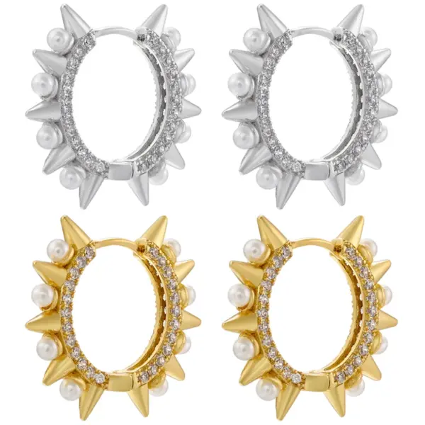 Wholesale 1 Pair Elegant Glam Lady Circle Plating Inlay Copper Artificial Pearls Zircon 18k Gold Plated Earrings