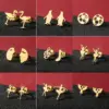 Wholesale PVD Coated 18K Gold Real Gold Plated Human Penguin Notes 304 Stainless Steel Basic Modern Style Classic Style Waterproof Non Tarnish Ear Studs