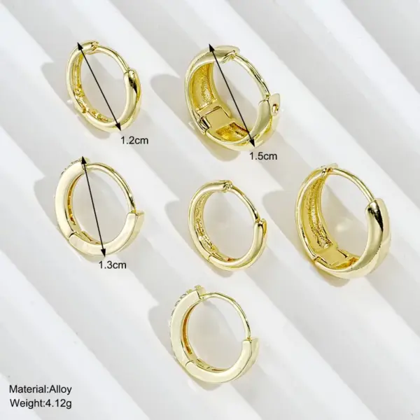 Wholesale 1 Set Simple Style Geometric Solid Color Copper Hoop Earrings