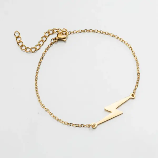 PVD Coated 18K Gold Real Gold Plated Star Heart Shape Lightning 201 Stainless Steel Fashion Waterproof Non Tarnish 201 Stainless Steel Bracelets