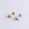 1 Piece 316L Stainless Steel Copper Zircon Ear Cartilage Rings & Studs Heart Shape Waterproof Non Tarnish Surgical Steel