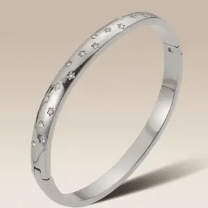 39B-E-1 Steel Color Star Diamond Bracelet