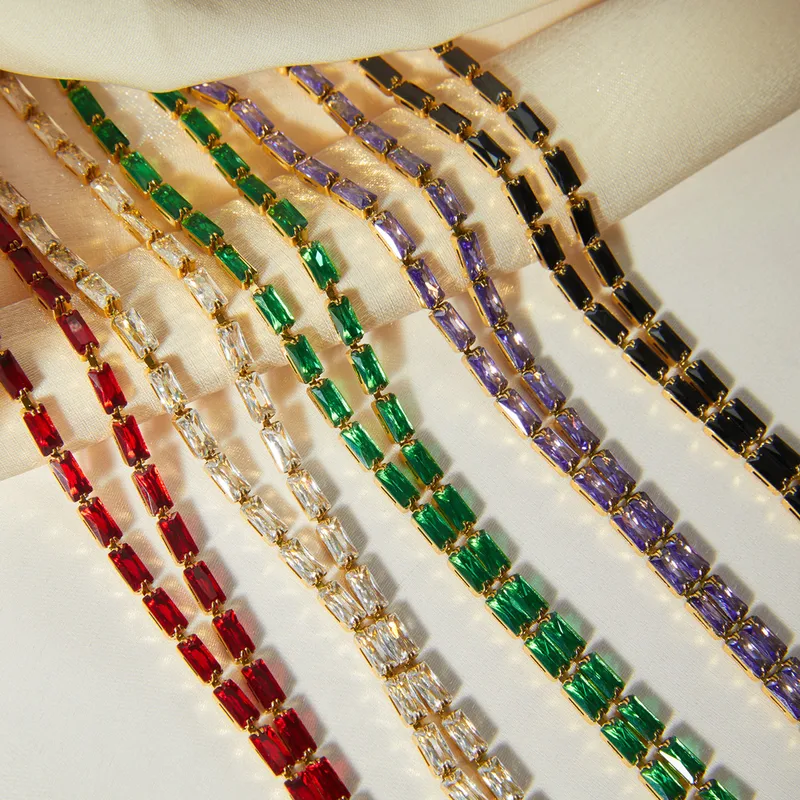 Wholesale PVD Coated Real Gold Plated 18K Quadrilateral 304 Stainless Steel Elegant Simple Style Waterproof Non Tarnish Pendant Necklace