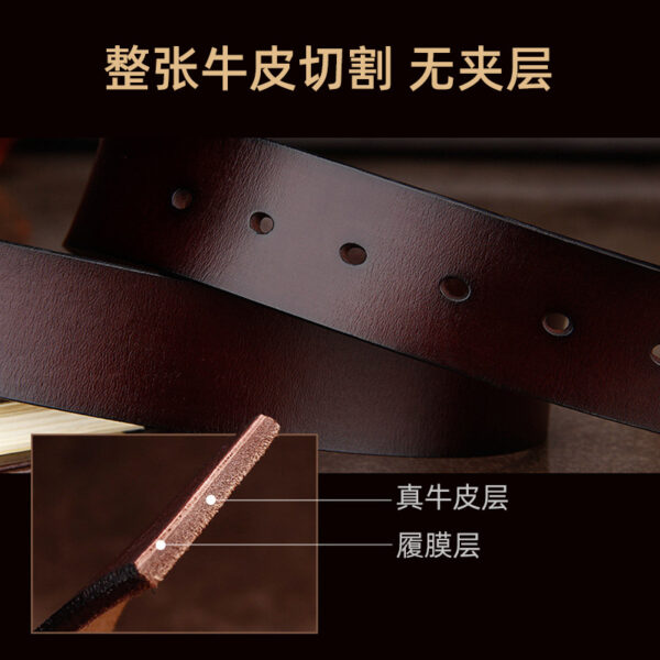 Wholesale Men's Genuine Leather Belt European and American Retro Pin Buckle Waist Belt