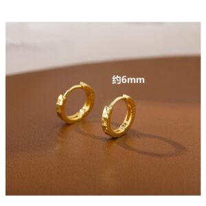 Diamond earrings-gold color-6mm