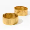 Wholesale PVD Coated Real Gold Plated 16K White Plating Stripe 304 Stainless Steel Modern Style Waterproof Non Tarnish Bangle