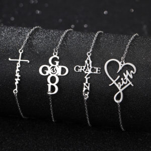 Wholesale Silver Stainless Steel Cross Bracelet