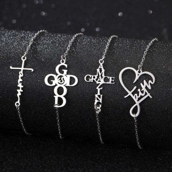 Wholesale Silver Stainless Steel Cross Bracelet