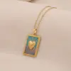 Ion Plating (IP) 18K Gold Real Plated Heart Shape Fish 304 Stainless Steel Vintage Style Waterproof Non Tarnish Pendant Necklace