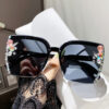 Wholesale Explosions European and American Diamond-encrusted Sunglasses High-grade Women's Large Frame Side Butterfly Diamond Sunglasses Driving Sunshade UV Protection