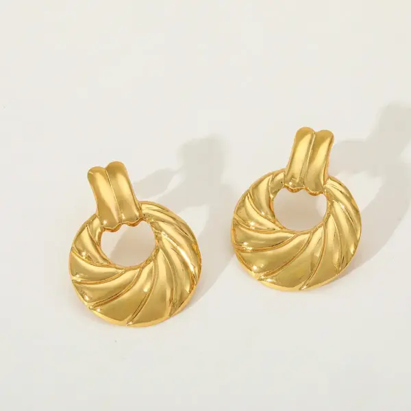 Wholesale 1 Pair Casual Elegant Simple Style Geometric 304 Stainless Steel 18K Gold Plated Ear Studs