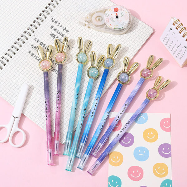 Wholesale Creative Korean style rabbit neutral pen cartoon cute gift pen office pen student stationery black
