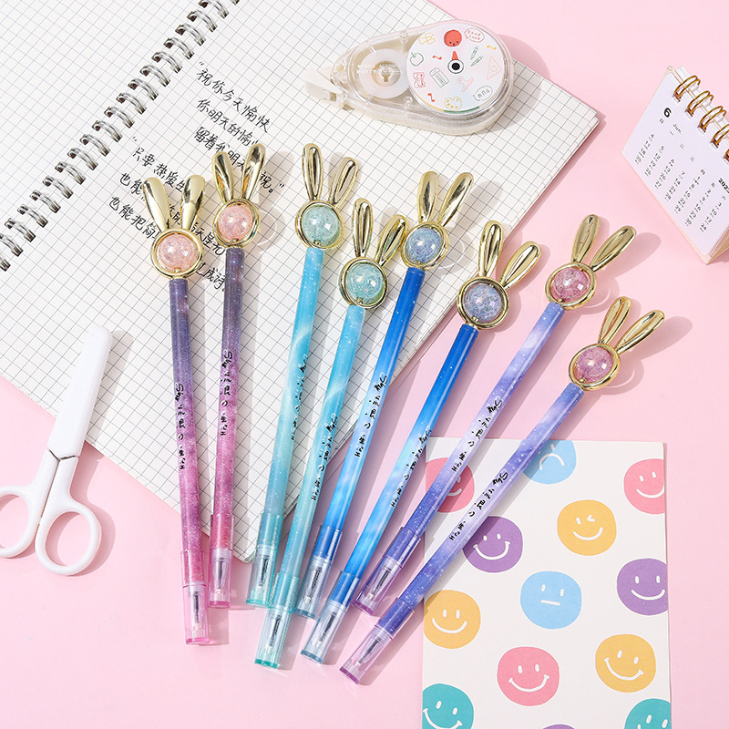Wholesale Creative Korean style rabbit neutral pen cartoon cute gift pen oice pen student stationery black