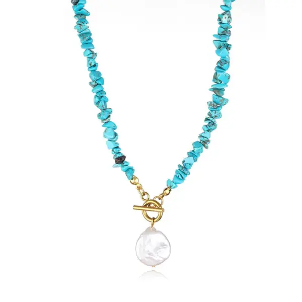 Wholesale Casual Irregular Freshwater Pearl Gravel Pendant Necklace In Bulk