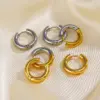 Wholesale PVD Coated 18K Gold Plated Color Block 304 Stainless Steel Simple Style Waterproof Non Tarnish Earrings