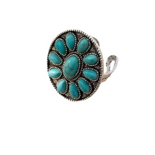 Wholesale Bohemian vintage personalized turquoise ring fashion ladies jewelry ring jewelry