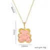 Wholesale PVD Coated Real Gold Plated Little Bear Stainless Steel Cute Waterproof Non Tarnish Stainless Steel Pendant Necklace