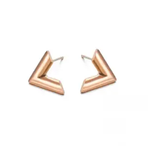 E122 Rose Gold V-Shaped Stud Earrings