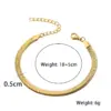 Casual Elegant Solid Color 304 Stainless Steel 18K Gold Plated Snake Chain PVD Coated Bracelets In Bulk
