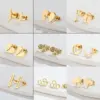 Wholesale PVD Coated 18K Gold Real Gold Plated Heart Shape Key Lightning 304 Stainless Steel Fashion Waterproof Non Tarnish Ear Studs