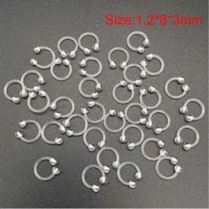 Horseshoe Ring 1.2*10*3mm Ball / Transparent