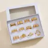 Wholesale PVD Coated 18K Gold Plated Oval Heart Shape 304 Stainless Steel Simple Style Waterproof Non Tarnish Open Rings