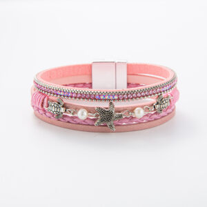 Wholesale Summer beach vacation seashell starfish multi-layer bracelet