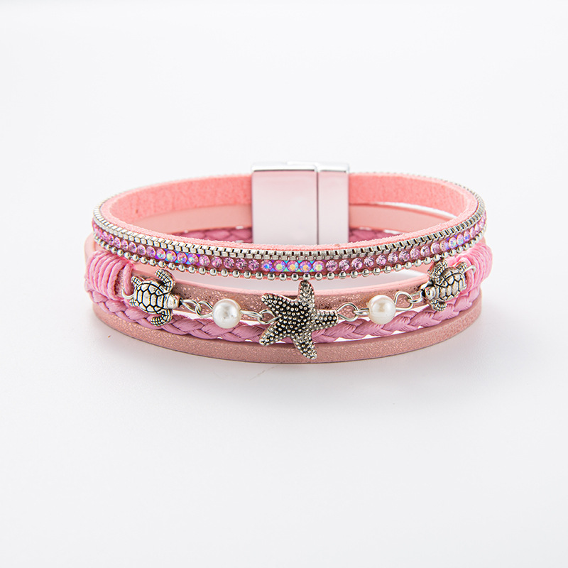 Wholesale Summer beach vacation seashell starfish multi-layer bracelet